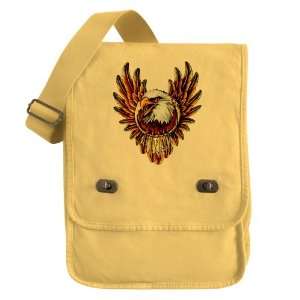  Messenger Field Bag Yellow Bald Eagle with Feathers 