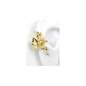    Gold Vermeil Small Dragon Ear Cuff Right Earring Detailed Jewelry