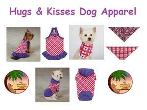 HUGS & KISSES DOG APPAREL   Bandana   Hoodie Pullover   Dress   FREE 