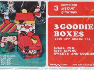 Vintage Christmas Cardboard Candy Box Set Santa Elves Goodie Boxes T27 
