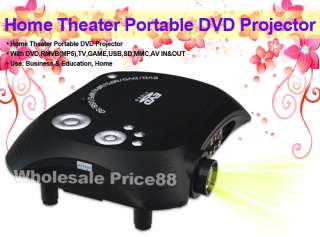 Portable Home Theater LED DVD Projector MP4/Game/USB/SD/AV/TV Red 