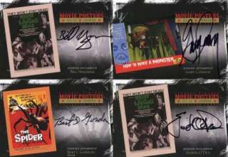 SCI FI HORROR MOVIE POSTER AUTOGRAPH SET OF (4) CARDS  