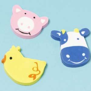    Lets Party By Amscan Barnyard Erasers Assorted 