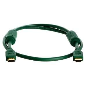  28AWG HDMI Cable with Ferrite Cores Green 3ft Electronics