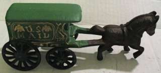 REPRODUCTION CAST IRON HORSE & US MAIL WAGON 128  