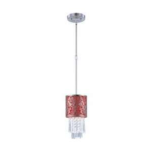  Collection 1 Light 12 Satin Nickel Mini Pendant with Fabric Shade 