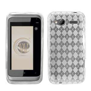 Clear Argyle Hard CANDY TPU Gel Crystal Skin Case Cover T Mobile HTC 