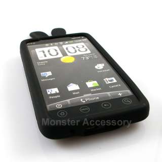 Black Bunny Soft Skin Gel Silicone Case Cover For HTC Evo 4G  