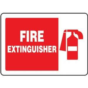 Safety Sign, Fire Extinguisher (symbol), 10 X 14, Adhesive Vinyl 