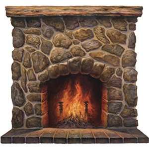  Stone Rock Lodge Fireplace and Mantel Wall Mural