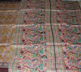 100% Pure Silk Indian Vintage Printed Pre Owned Sari Saree  