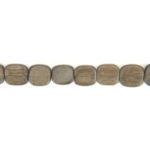   Elegance Wood Gray Beads 14 Strand Flat Square