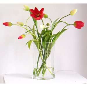  Silk Flower Arrangement   Illusion Red French Tulips