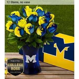 The FTD University Of Michigan Wolverines Rose Flower Bouquet   12 