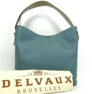 AUTHENTIC DELVAUX BRUXELLES 1829 BLUE LEATHER SHOULDER BAG HANDMADE IN 