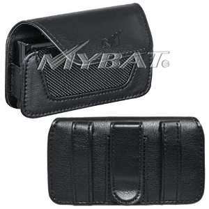 Black Leather Nylon Horizontal Pouch Carry Case Belt Clip for Garmin 