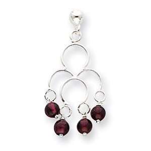  Drop Garnet Earrings   Sterling Silver Jewelry