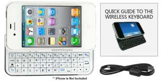 Sliding White Bluetooth Keyboard + Hardshell Case for Iphone 4 and 4S 