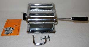   Bros Milano 7 Pasta Machine 3 Dies Manual Pasta Rolling Metal + Instr