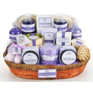 Pampering Lavender Vanilla Bath Body Basket   Spa Set for Her   Gift 