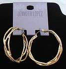 Jennifer Lopez for Kohls Large Gold Braided Earrings   NWT $18 