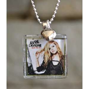 com Avril Lavigne  What The Hell Glass Tile Pendant Necklace Jewelry 
