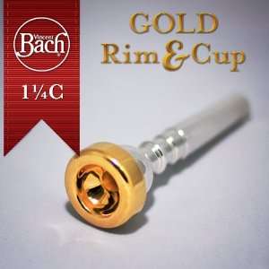   25C 1FC Trumpet Mouthpiece 24K Gold Rim & Cup Musical Instruments