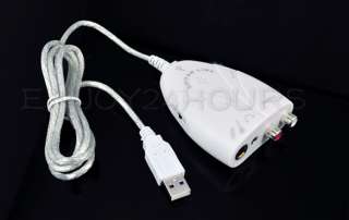 USB Interface Guitar Link Cable to PC/MAC/Speaker White  
