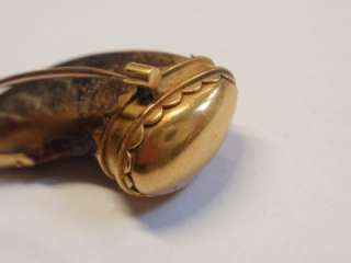 ANTIQUE VICTORIAN GOLD LARGE CLAW BROOCH/PIN 19TH CENTURY 1880  