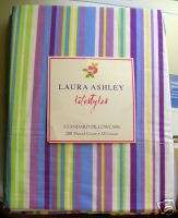 LAURA ASHLEY PINWHEEL BRIGHT STRIPE PILLOWCASES NEW  