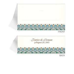   220 Personalized Place Cards   Greek Teal Green Adorn