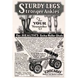  1929 Ad Antique Chicago Rubber Tire Roller Skates Exercise 