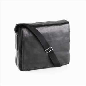  Clava Leather 95008BLK Tuscan Square Messenger Bag in 