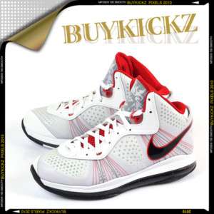 Nike LeBron 8 V/2 White/Black Sport Red Basketball LBJ  