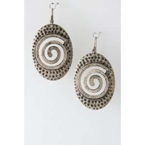  Hammered Metal Spiral Earrings 