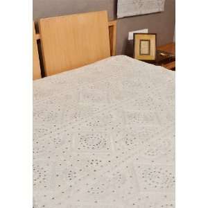   Thread Hand Embroidery Work Bedspread Size 92 X 109 Inches Home