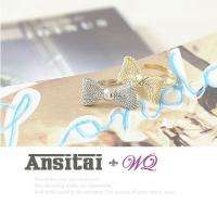 Gold Silver Griding Lovely Bow Knot Butterfly Tie Ring