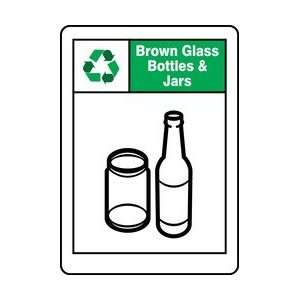 BROWN GLASS BOTTLES & JARS Sign   10 x 7
