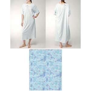 Karen Neuburger IV Gown with Ties   White and Blue Prints 3X   Pack of 