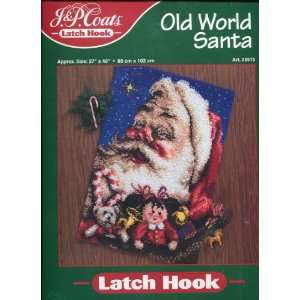  J.&P. Coats Latch Hook Rug Kit ~ Christmas Old World Santa 