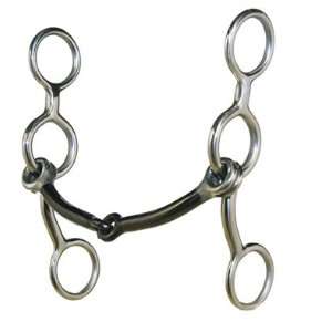 Metalab Junior Cow Horse Smooth Snaffle Gag Bit   Stainless Steel   5 