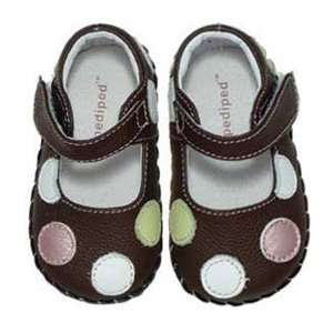 Pediped Originals *Giselle    Choc Brown W/ Dots * Soft Leather Soled 