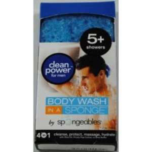  New   Spongeables® Body Wash Mens Sponge Clean Power Case 