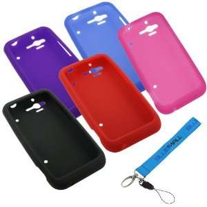   Pink /Purple) + Wrist Strap Lanyard for Verizon HTC Rhyme /Bliss Cell
