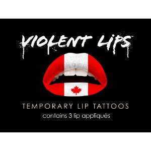  Violent Lips   The Canadian Flag   Set of 3 Temporary Lip 