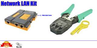 Ethernet Lan Network Tool Kit Cable Tester Plus Crimp Tool RJ11 RJ12 