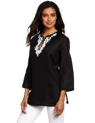 Jones New York Womens 3/4 Sleeve Embellishment Tunic Shirt