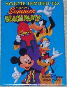 Disney Mickeys Summer Beach Party VHS Promo Button  