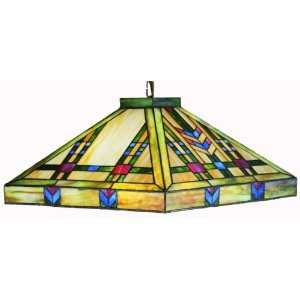 Prairie Wheat Mission Tiffany Stained Glass Pendant Lighting Fixture 
