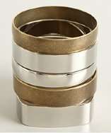 Max set of 5   silver and gold chunky bangles style# 320008101
